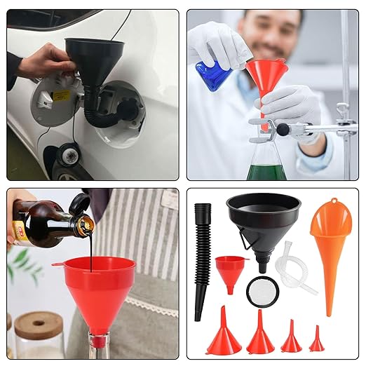 Oil Funnel for Automotive Use, Plastic Oil Change Funnels Set Large Flexible - Image 5