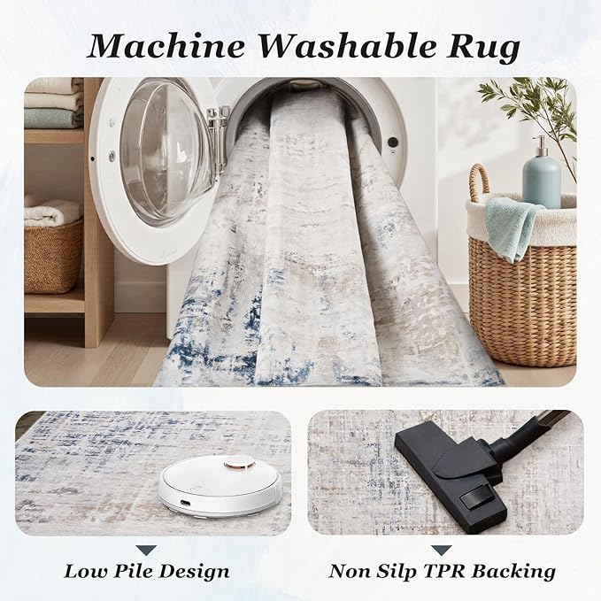 3 x 5 Rug Small Non Slip Area Rug Ultra Soft Machine Washable Low Pile Modern - Image 5