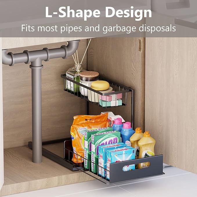 Ceetug Under Sink Organizers and Storage 2 Tier Slide Out Kitchen Cabinet - Image 2