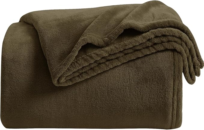 KMUSET Fleece Blanket Twin Size Dark Brown Lightweight Super Soft Cozy Fuzzy - Image 6