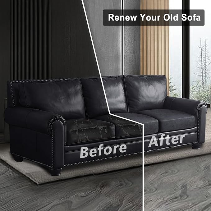 Leather Look Couch Cushion Covers Sofa Seat Slipcovers Sets Couches Furniture - Image 7