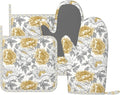 Oven Mitts and Pot Holders Vintage Flower Peony Floral Silicone Kitchen by DADABULIU