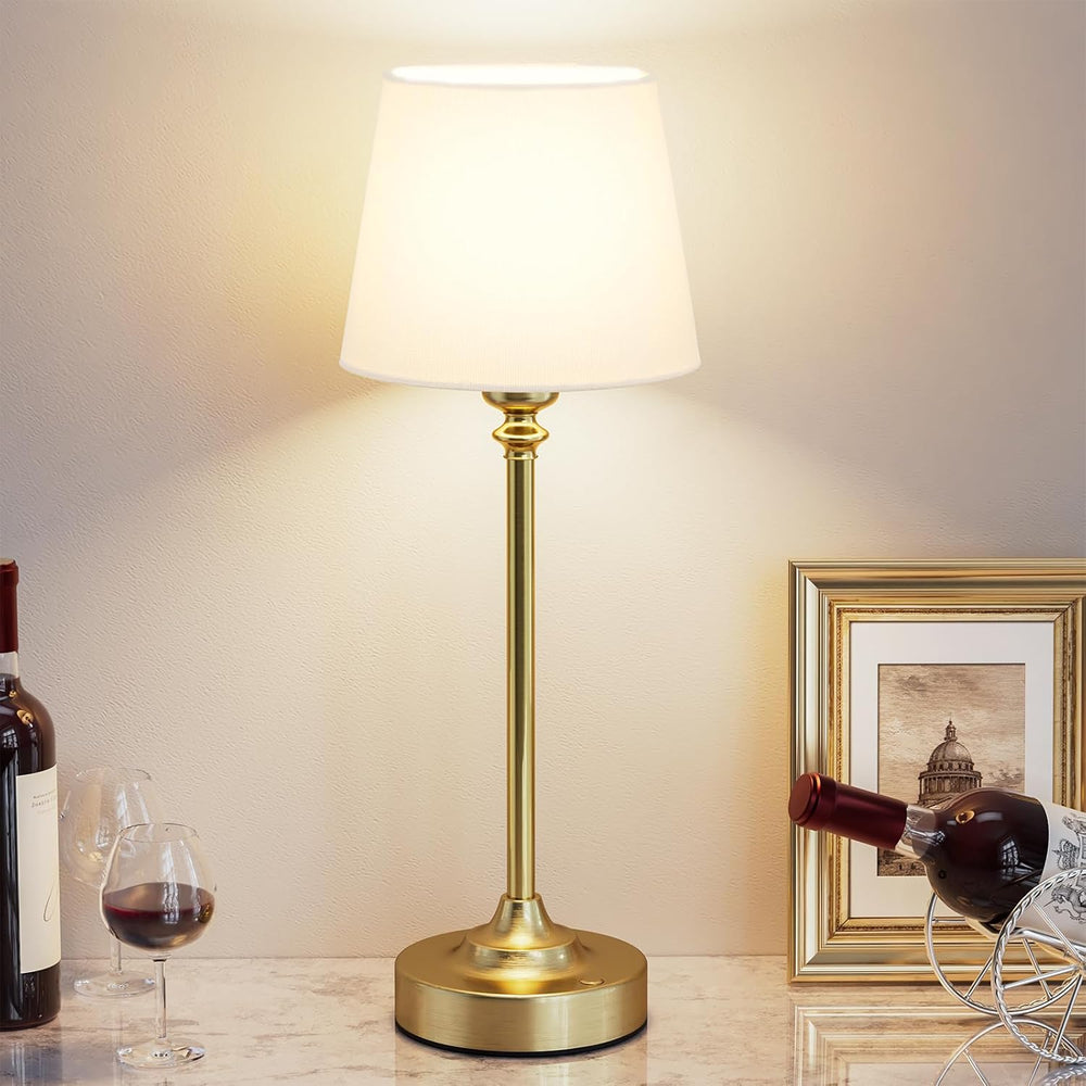 Kakanuo Gold Cordless Table Lamp with Rechargeable Battery, 1 Pack
