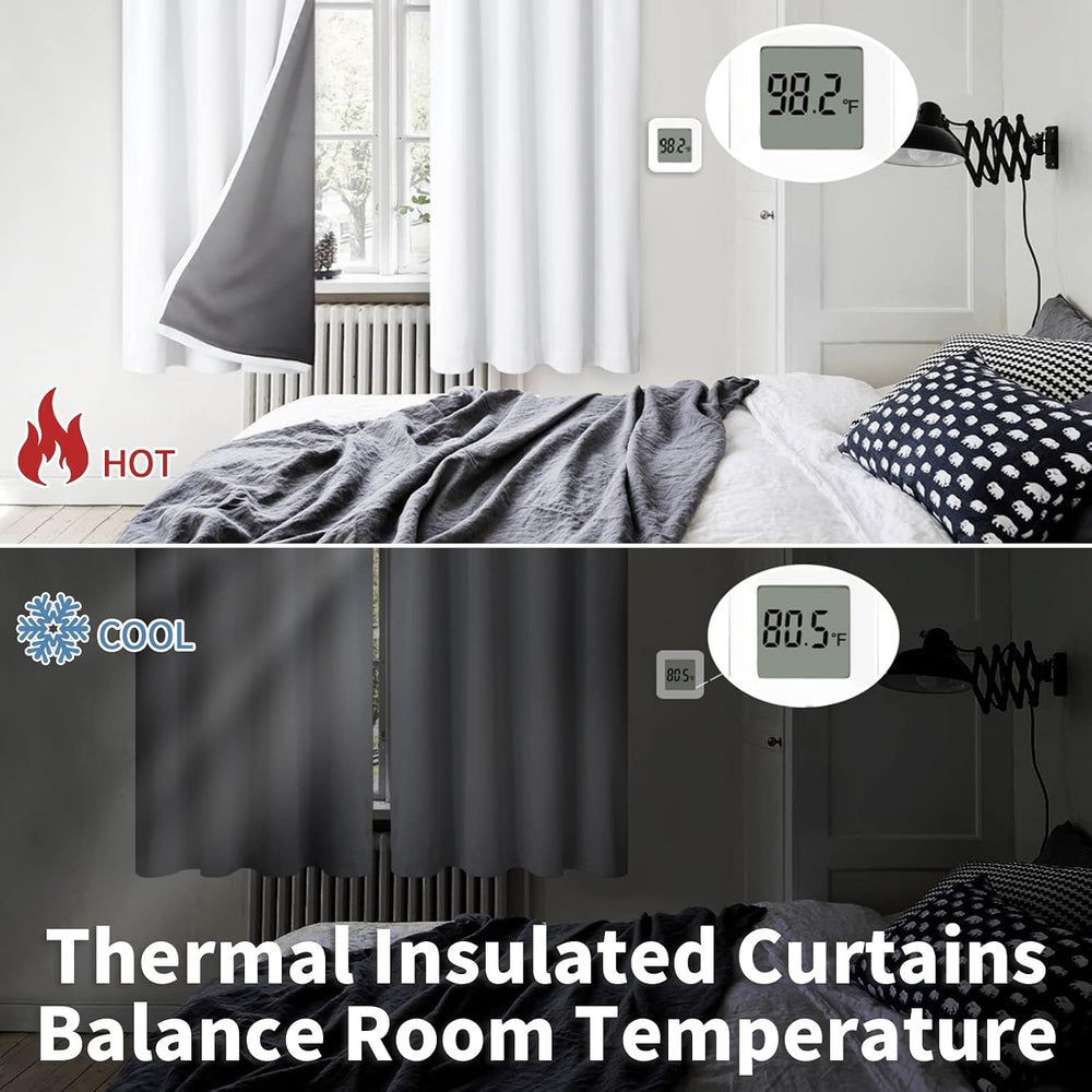 BGment White Blackout Curtains for Bedroom 45 Inch Long 2 Panels