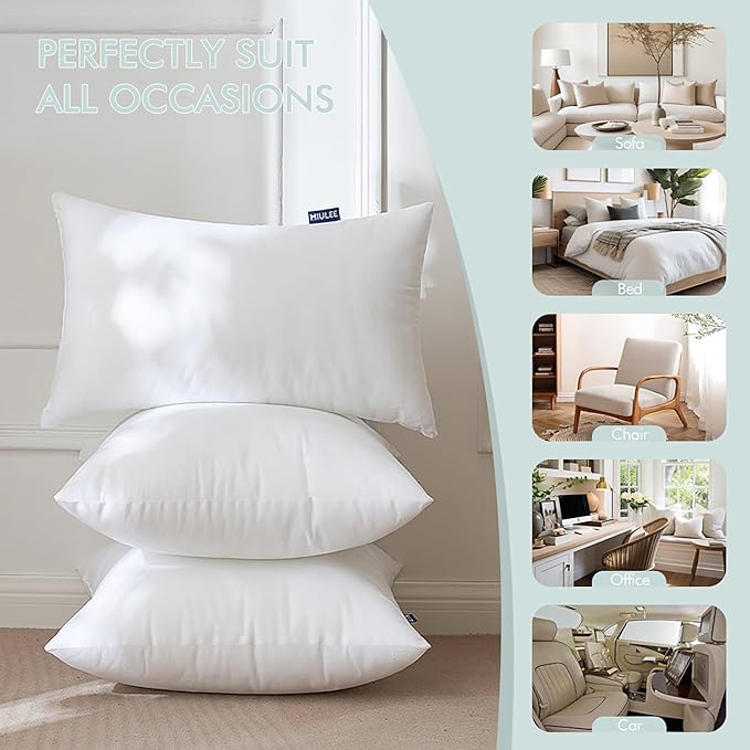 MIULEE Set of 2 Throw Pillow Inserts 20x20 Inches, Nowoven Decorative Pillow - Image 5