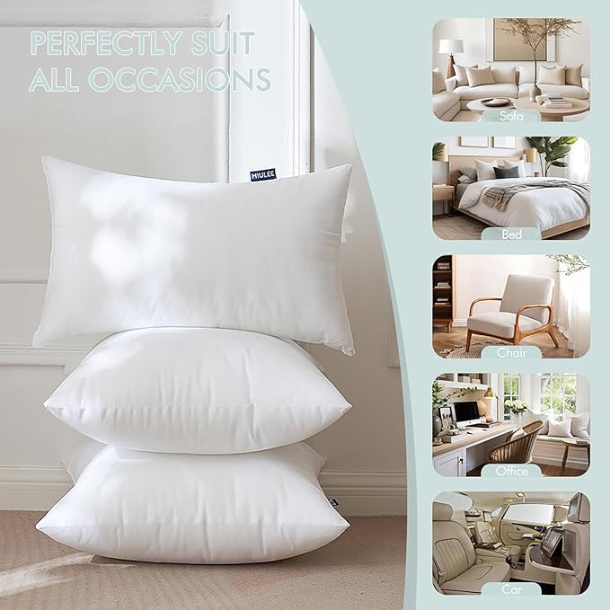 MIULEE Set of 2 Throw Pillow Inserts 16x16 Inches, Nowoven Decorative Pillow - Image 6