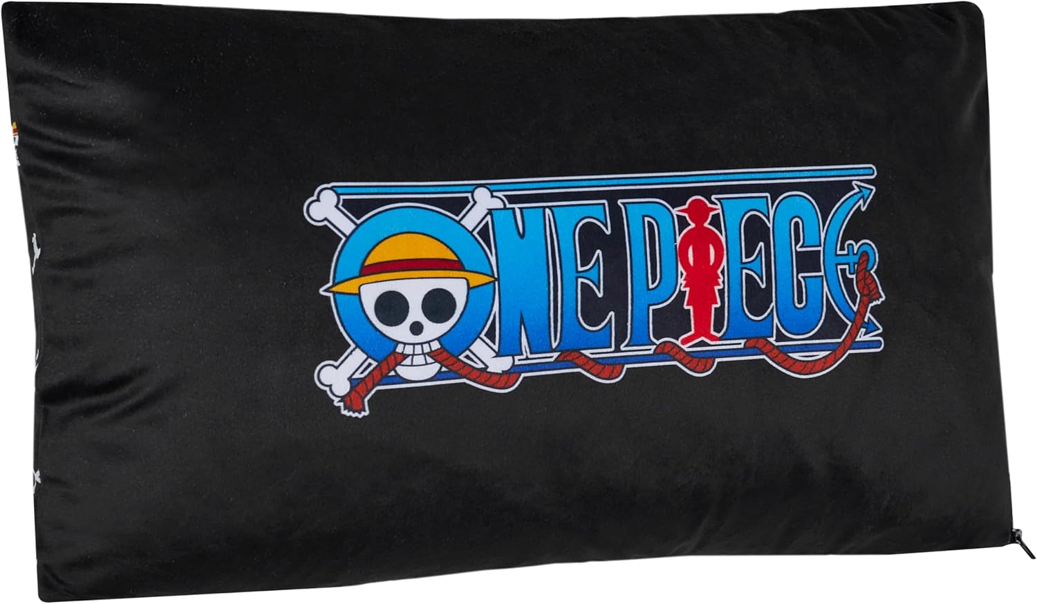 One Piece 2-Pc Cushion Cover Set, Pillow Covers for Bed, Couch, Rectangular 20x12 in, Square 14 x14 in, Luffy Straw Hat Anime Gifts for Boys