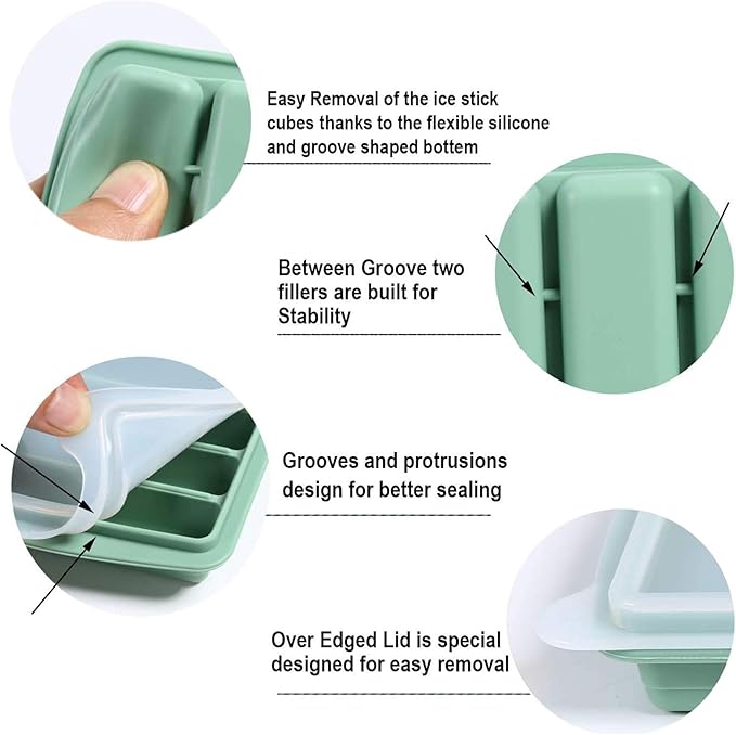 LessMo 2 PCS Ice Cube Tray, Long Ice Stick Tray Silicone - Image 4