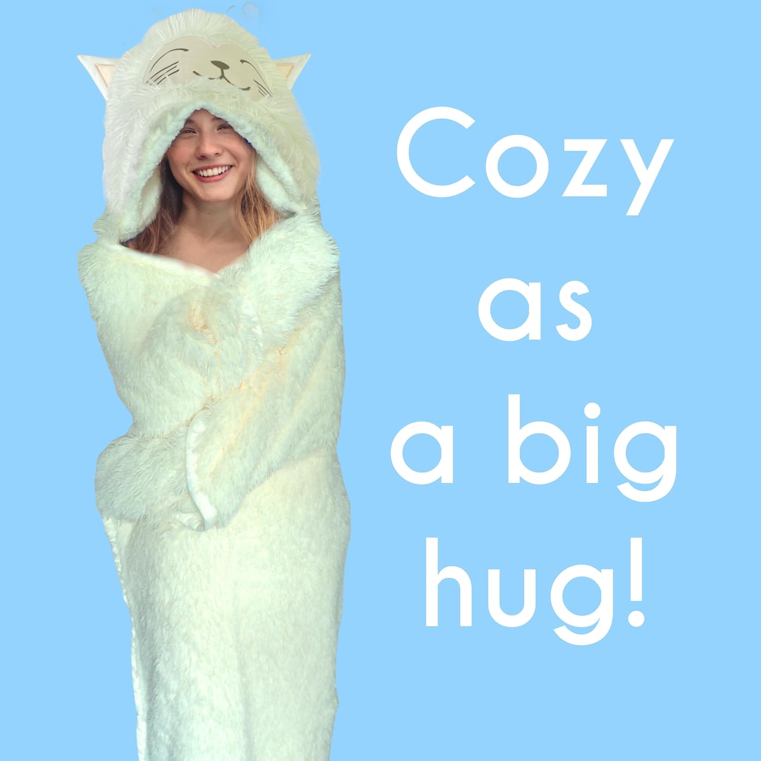Evovee Cat Blanket for Adults Animal Sherpa Fleece Cat Lovers Gifts for Girls Women Men Kids Fluffy Decor Plush Throw