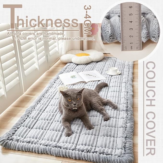 Couch Cover for Dogs Washable, Fuzzy Pet Couch Covers for 3 Cushion Sofa Pet - Image 4