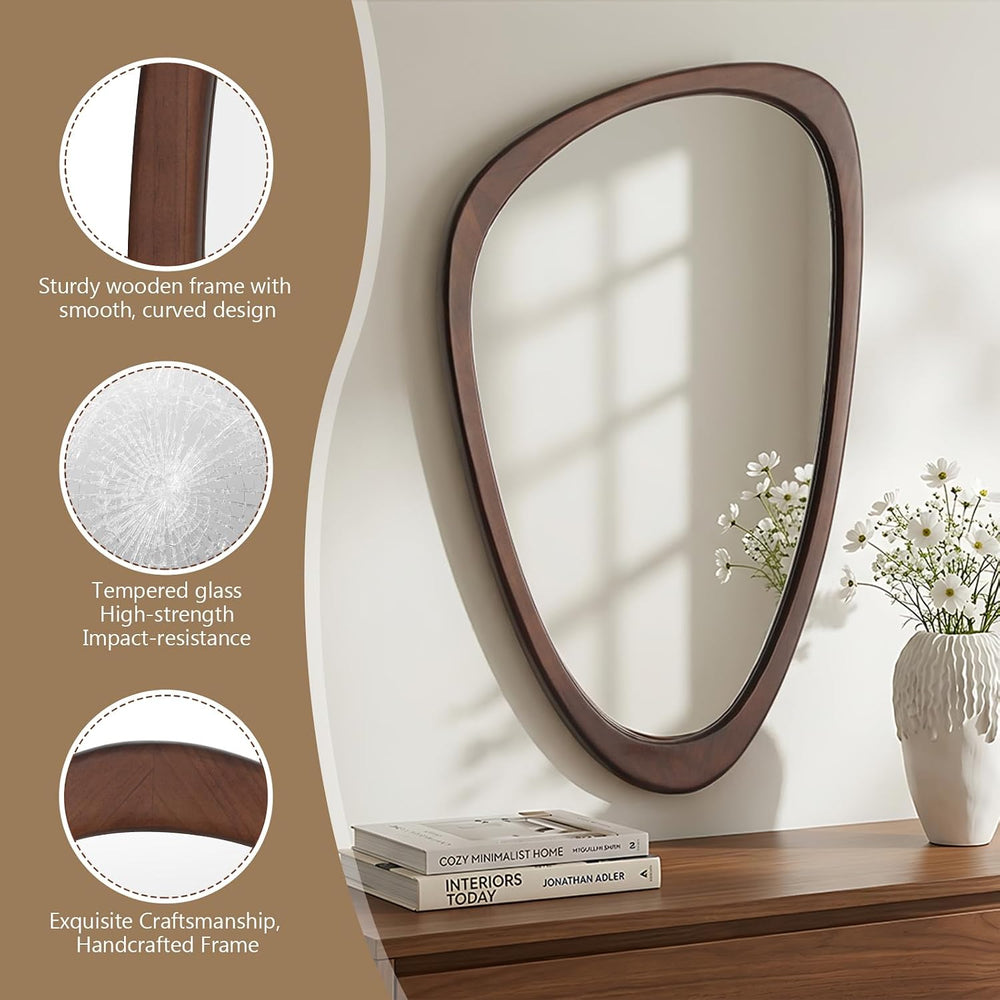 WallBeyond 30" H x 19" W Asymmetrical Mirror, Irregular Wall Mirror...