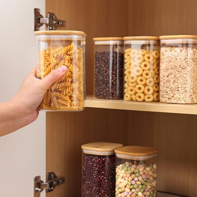Moretoes 6 Pack 1.2qt Square Glass Storage Containers - Image 7