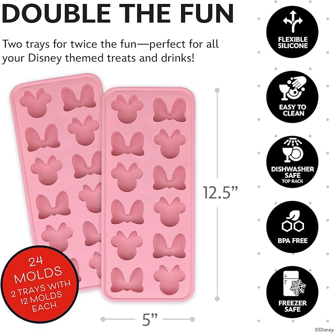 Disney Minnie Mouse Silicone Ice Cube Tray – 2 Pack Ice Trays - Image 6