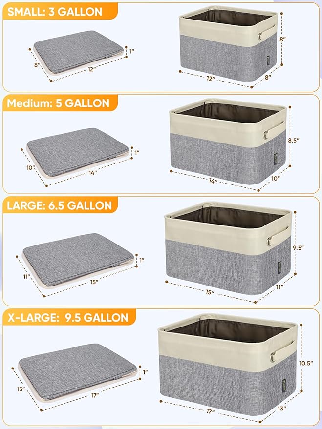 BALEINE 4 Pack Fabric Closet Storage Bins - Image 2