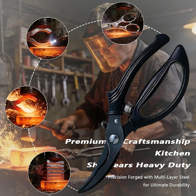 Kitchen Poultry Shears Heavy Duty, Stainless Steel Kitchen Meat Cutting Scissors - Image 8