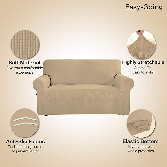 Easy-Going Stretch 4 Seater Sofa Slipcover 1-Piece Sofa Cover Furniture - Image 4