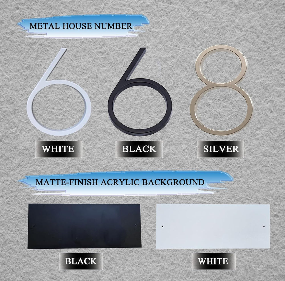Personalized Address Plaque with Metal House Numbers for Outside-Display Your...
