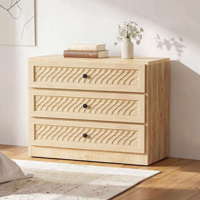 Wooden 3 Dresser for Bedroom, 31.3" Wide Chest of Drawers