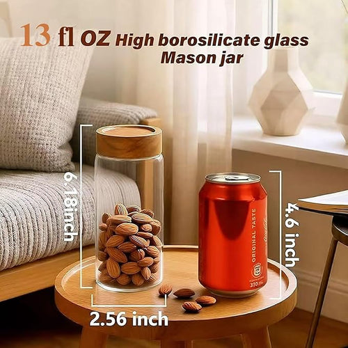 2-Pack 13 fl oz Glass Mason Jars - Image 2