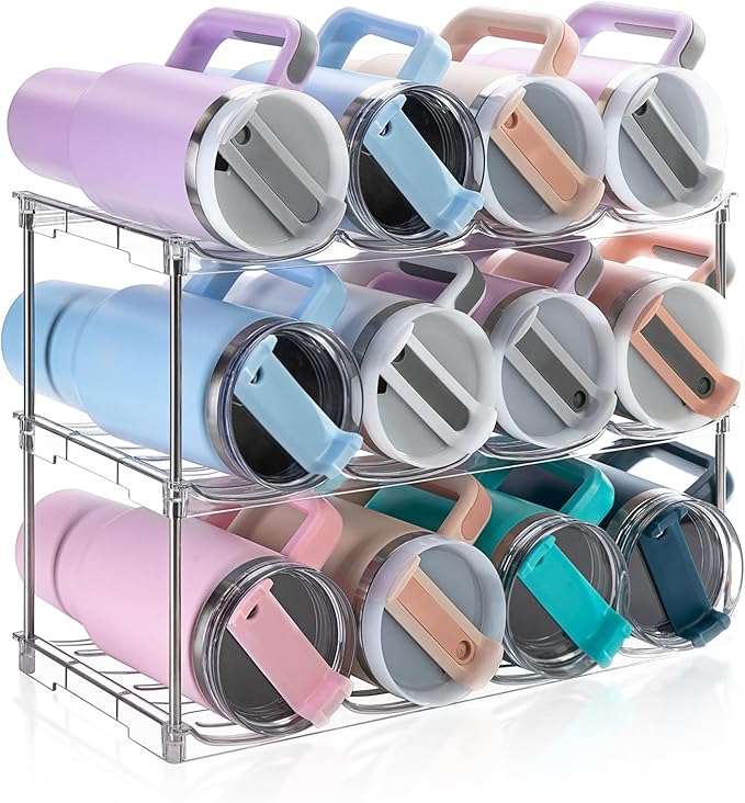 Larger Water Bottle Organizer for Stanley 40 oz Tumbler, Stackable Water Bottle by Amoot