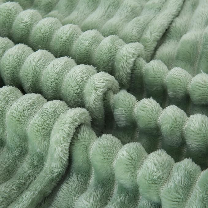 Sage Green Fleece Throw Blanket 90”×90” - Image 5