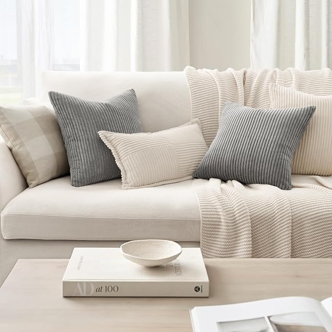 Topfinel Decorative Grey Throw Pillow Covers Cushion Cases, Mix and Match - Image 2
