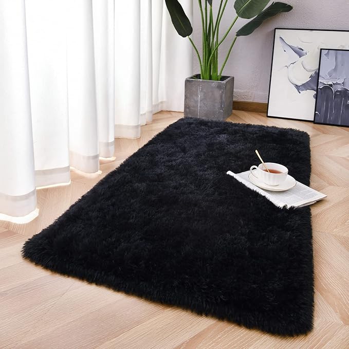Chicrug Soft Area Rugs for Bedroom Living Room Plush Fluffy Rug 2x4 Feet - Image 3