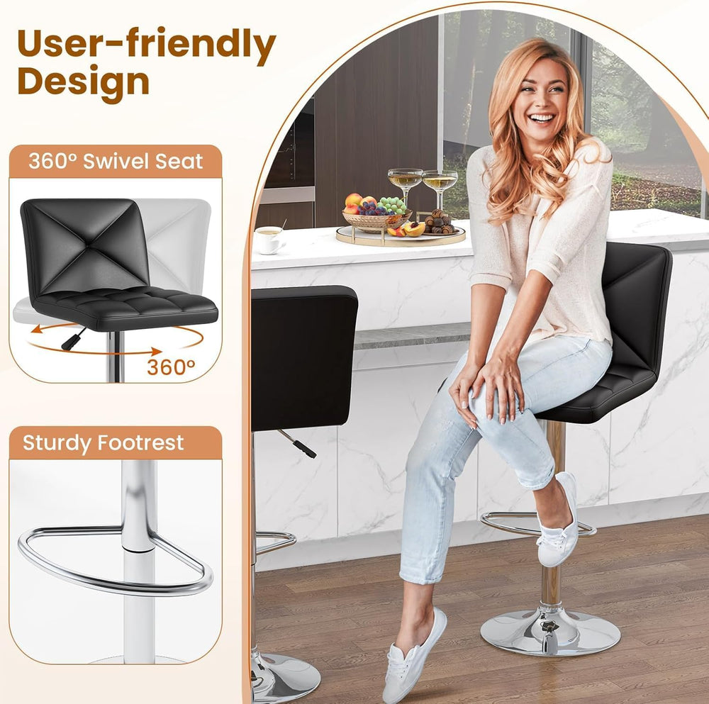COSTWAY 3 Pieces Bar Table Set, Counter Height Table Set with 2 Bar Stools