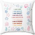 Ocean Under The Sea Nursery Kids Pillow Cover 18x18, Positive Affirmations for Kids, Preppy Coastal Beach Nautical Pillow Cover for Nursery Classroom Boys Girls Room Playroom Decor