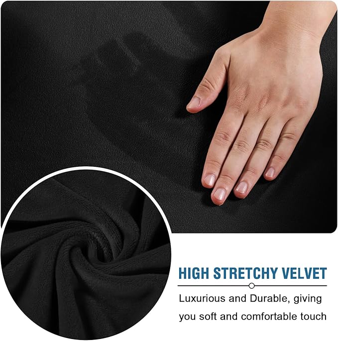 H.VERSAILTEX Wingback Chair Covers Velvet Plush Wing Chair Slipcover 1 Piece - Image 3