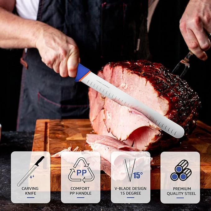 DRAGON RIOT Carving Knife Set for Meat 12 Inche Meat Slicing Knife and Boning