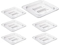 CURTA 6 Pack NSF Food Pan Cover, 1/6 Size Clear Polycarbonate Lid by CURTA