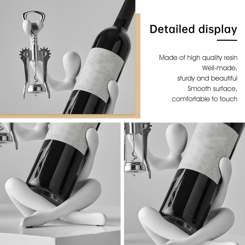 XINXUAN Abstract Wine Bottle Holder Home Decor, Resin Hollow-Out Design Decor...