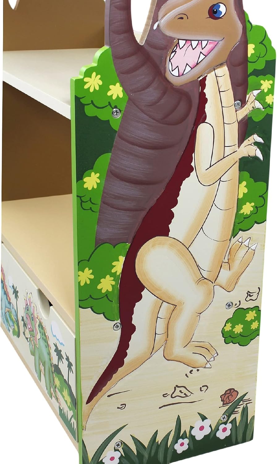 Fantasy Fields Dinosaur Kingdom Bookshelf with Storage Drawer, Multi