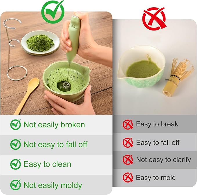 Electric Matcha Whisk Set 4 PCS Matcha Making Kit Powder Mixer Electric Milk - Image 9
