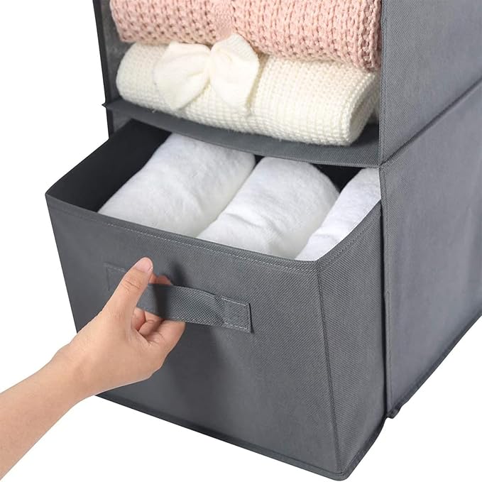 MAX Houser Hanging Shelf Closet Storage Organizer Removable Drawers ，Hanging - Image 3