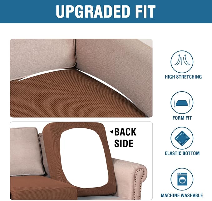 H.VERSAILTEX Super Stretch Individual Seat Cushion Covers Sofa Covers Couch - Image 5