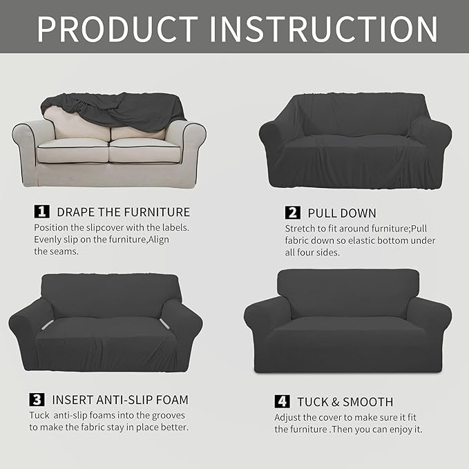 Easy-Going Stretch Oversized Sofa Slipcover 1-Piece Sofa Cover Furniture - Image 8