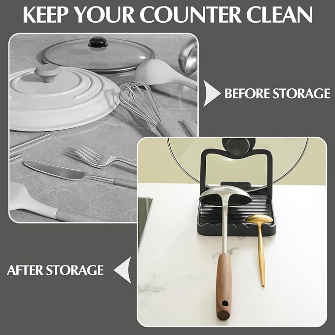 Ysks'hf spoon holder and pot lid holder，stainless steel，Kitchen Utensil Rest - Image 5
