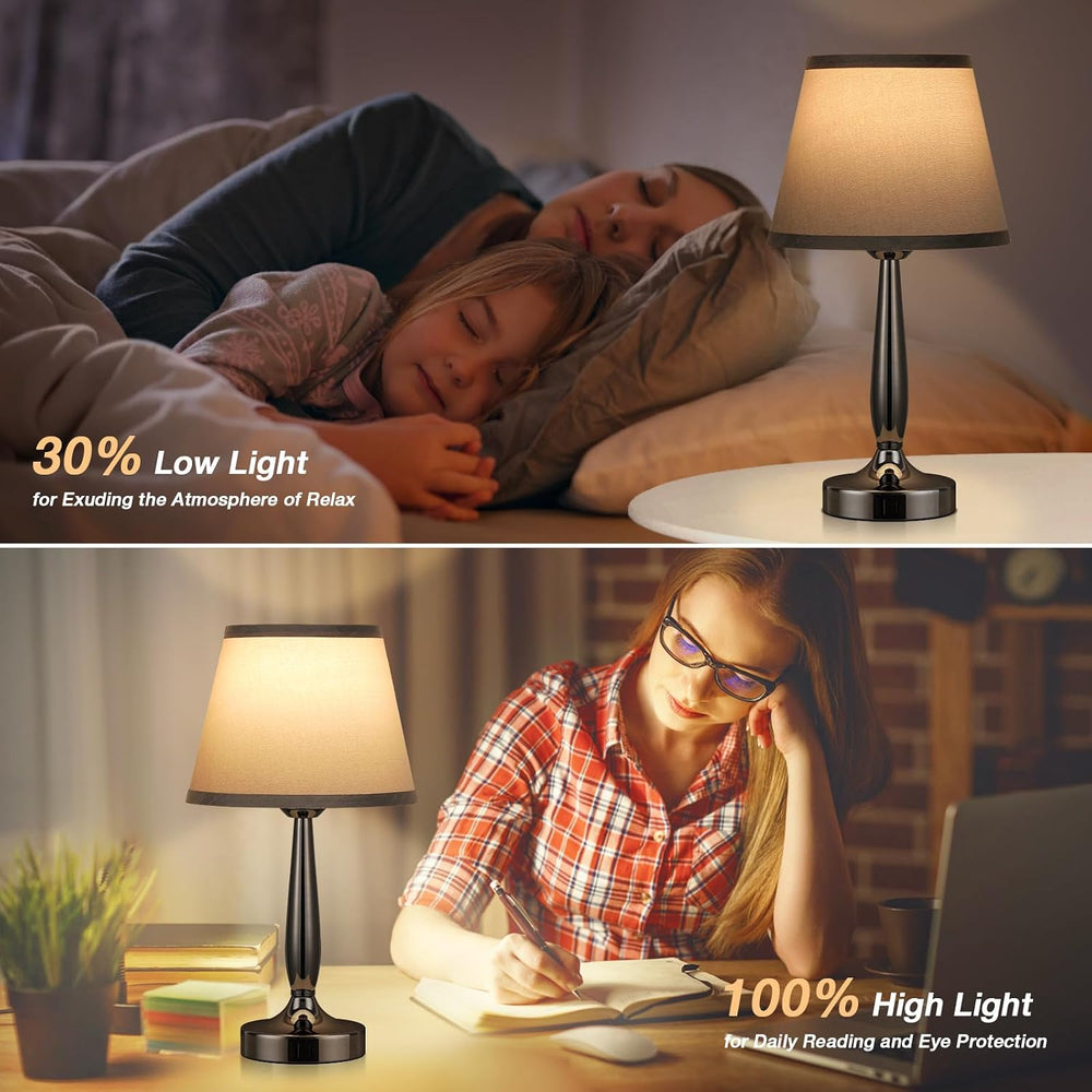 Kakanuo Touch Table Lamp for Bedroom, Small Bedside Lamp with USB C Port