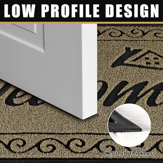 Yimobra Welcome Front Door Mat, Heavy Duty Easy Clean Doormat Indoor Outdoor - Image 5