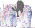 Oven Mitts and Pot Holders Botanical Flower Butterfly Silicone Kitchen by DADABULIU