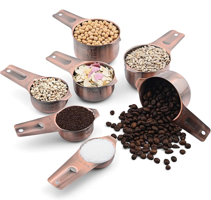 Measuring Cups and Spoons Set, Copper Measuring Cups and Spoons Set - Image 3