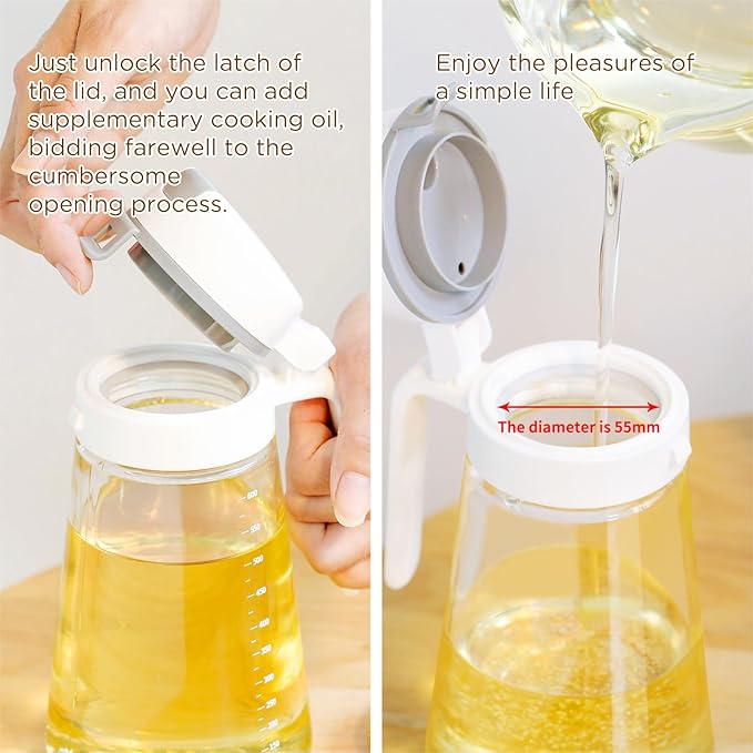 Auto Flip Olive Oil Dispenser Bottle, Glass Olive Oil Bottle, Glass Bottle - Image 2