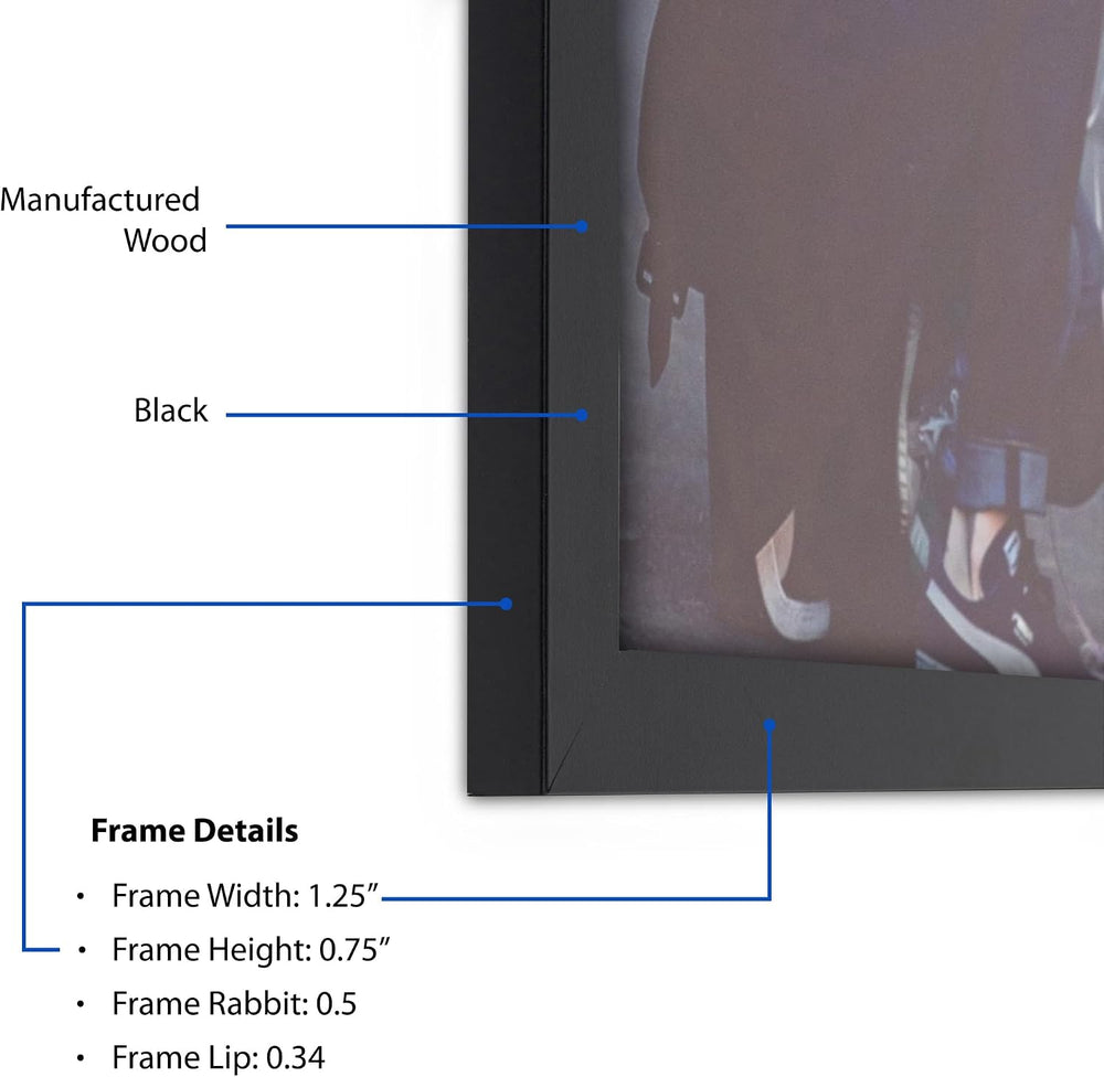 ArtToFrames 14x26 Inch Black Picture Frame, This 1.2500 Inch Custom Poster Fr...