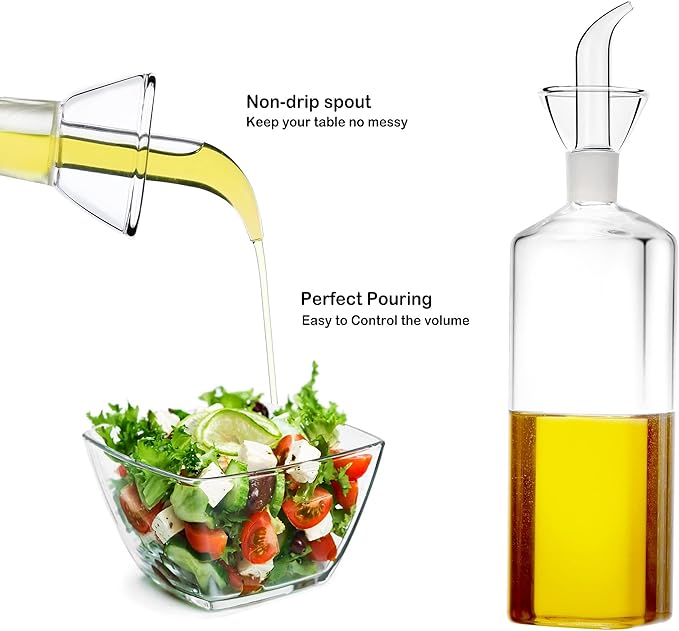 16 ounce/480ml Glass All-Purpose Cruet, Glass Oil Decanter and Cruet - Image 2