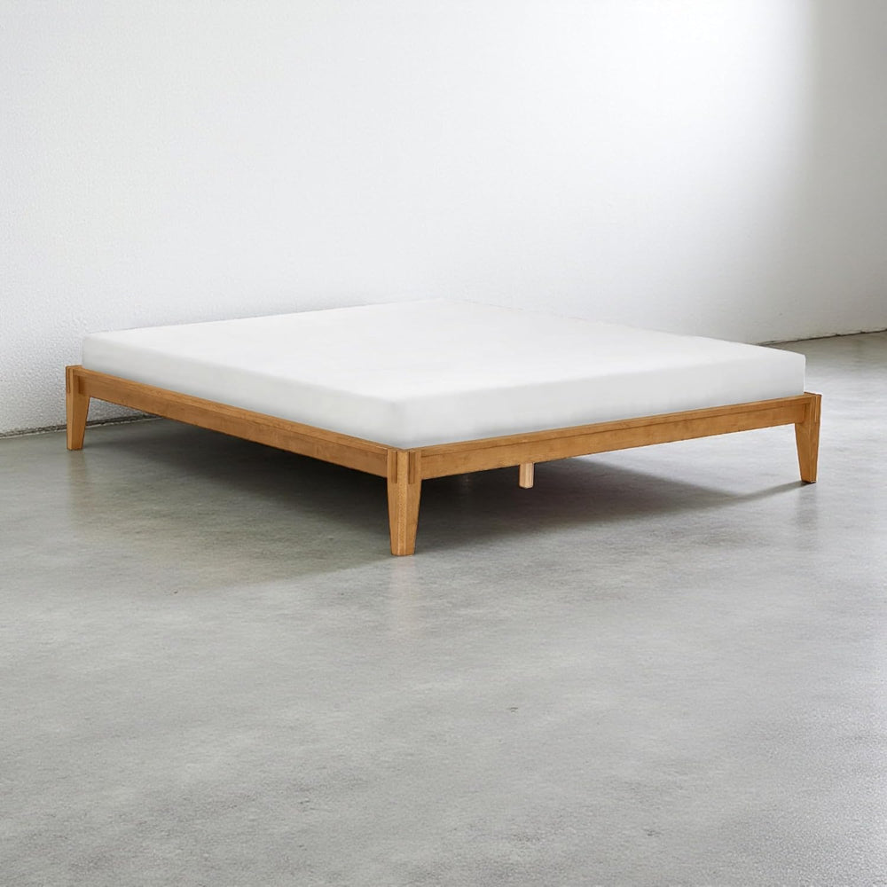 Sapa Solid Wood Platform Bed Frame – Minimalist, Japanese Joinery, No Box Spr...