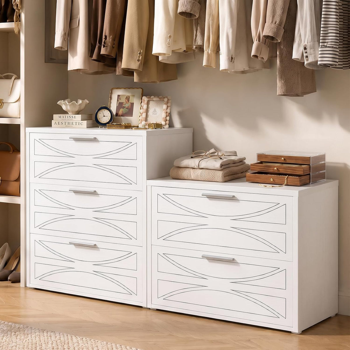 stackable dresser for closet, wood closet storage drawers, main product view