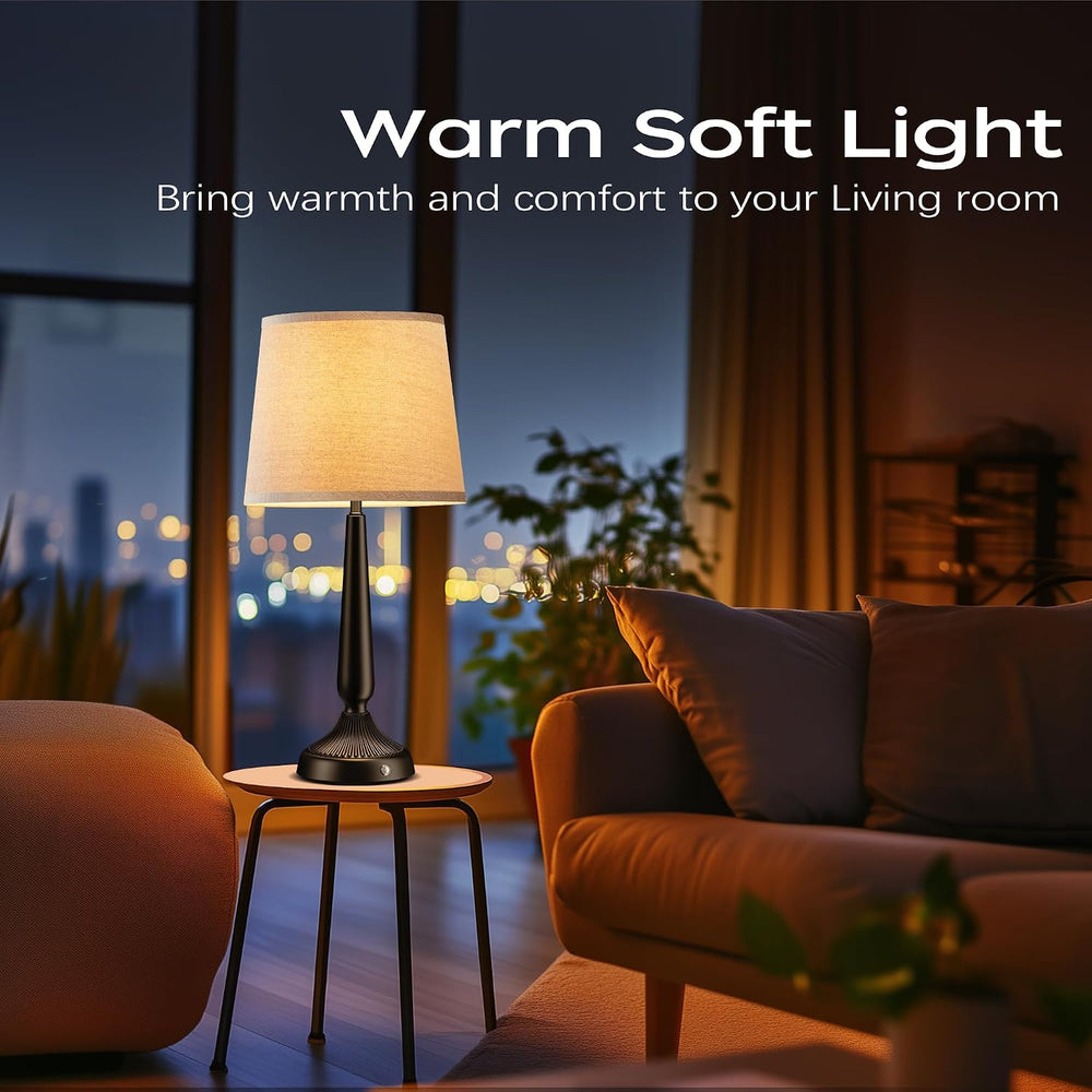 PARTPHONER Cordless Table Lamp, 5000mAh Battery Rechargeable Touch Lamp, 3-Le...