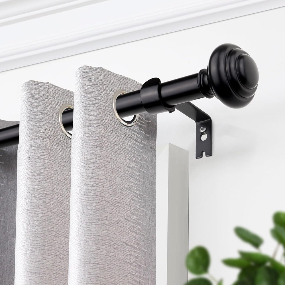 KAMANINA Black Curtain Rods for Windows 72-144 Inches Heavy Duty